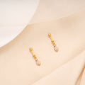 Regal Tear Drop With White Stone Golden Koppu
