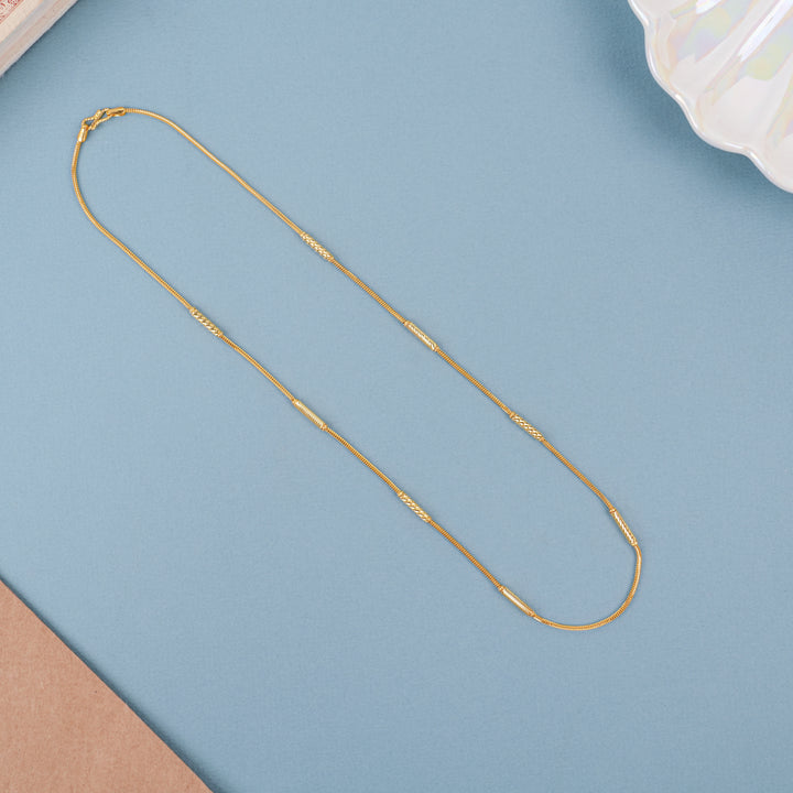 Premium Cylindrical Pattern Gold Necklace