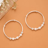 Classic Textured Silver Ball Baby Bangle