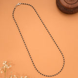 Minimal Black Beads Silver Chain