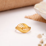 Stunning Open Leaf Golden Ring