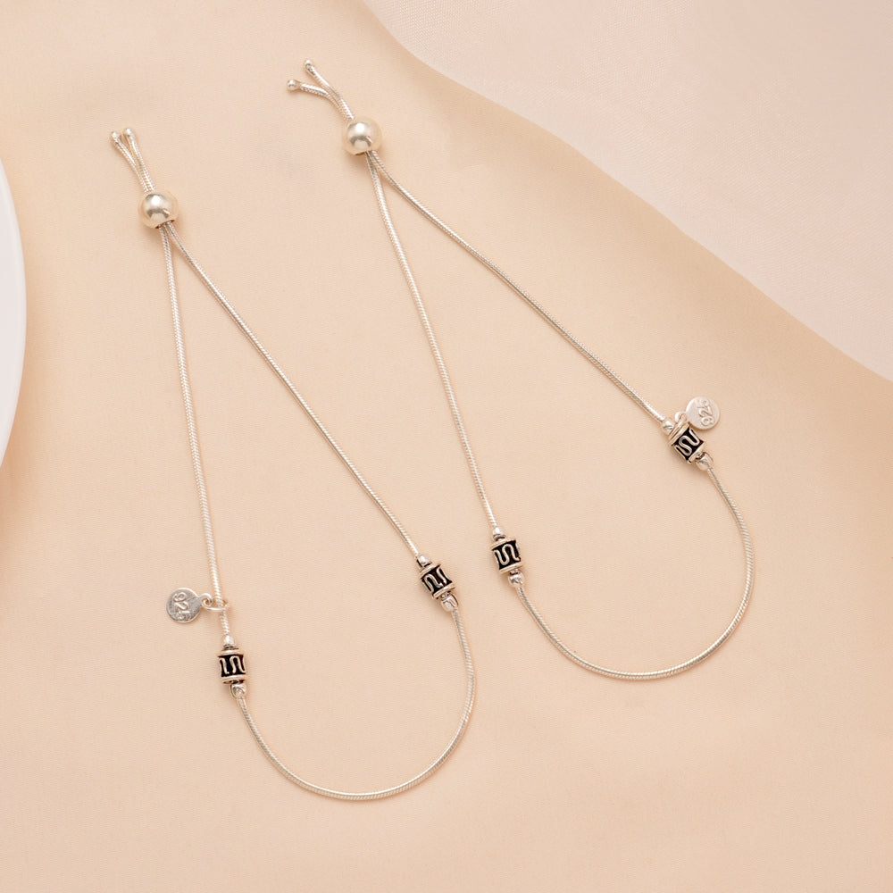 Trendy Evil Eye Chain Silver Anklet