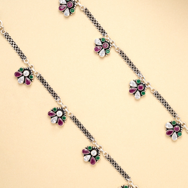 Elegant Vintage Glow Antique Silver Anklet