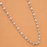 Bold Rectangular Lock Silver Men’s Chain