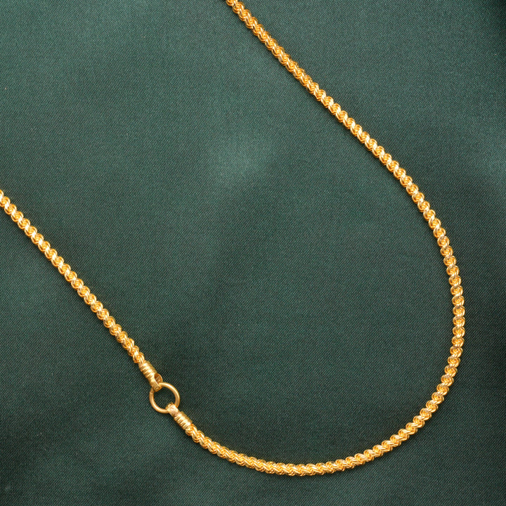 Elegant Floral Design Gold Mugappu Chain