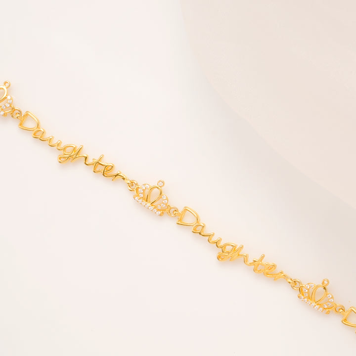 Princess Daughter Crown Golden Bracelet