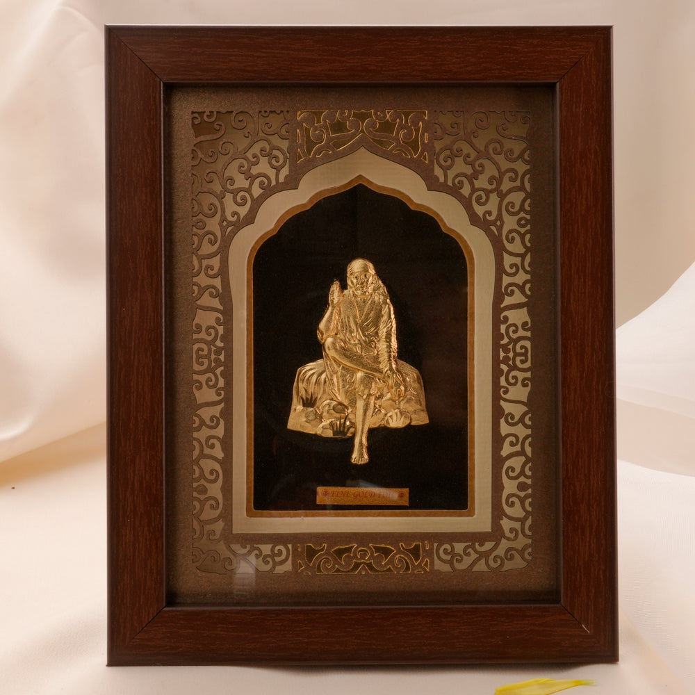 Sai Baba Fine Gold Photo Frame