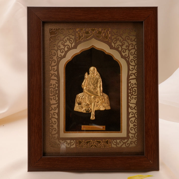 Sai Baba Fine Gold Photo Frame