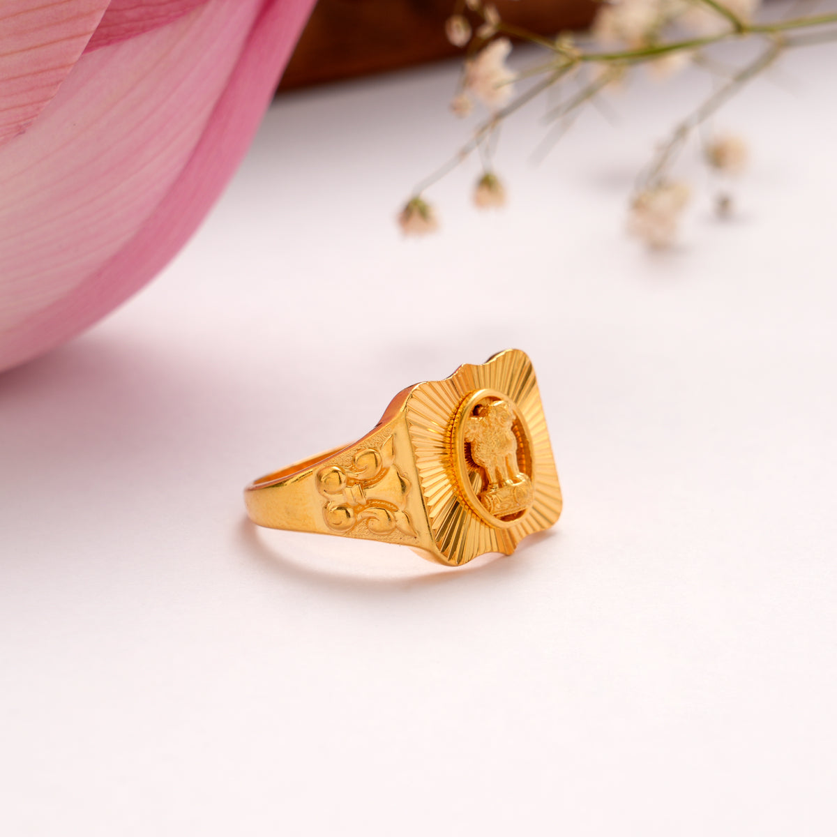 Ashok Stambh Design Golden Ring