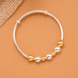 Dual Tone Gold & Silver Ball Baby Bangle