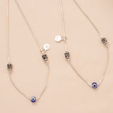 Stylish Blue Evil Eye Silver Anklet