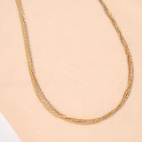 Multi-Color Triple Layer Silver Chain