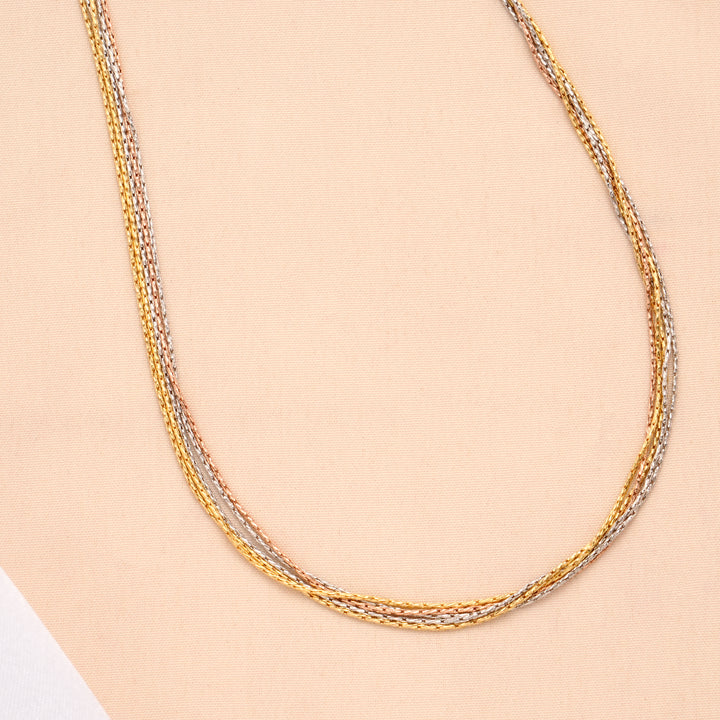 Multi-Color Triple Layer Silver Chain