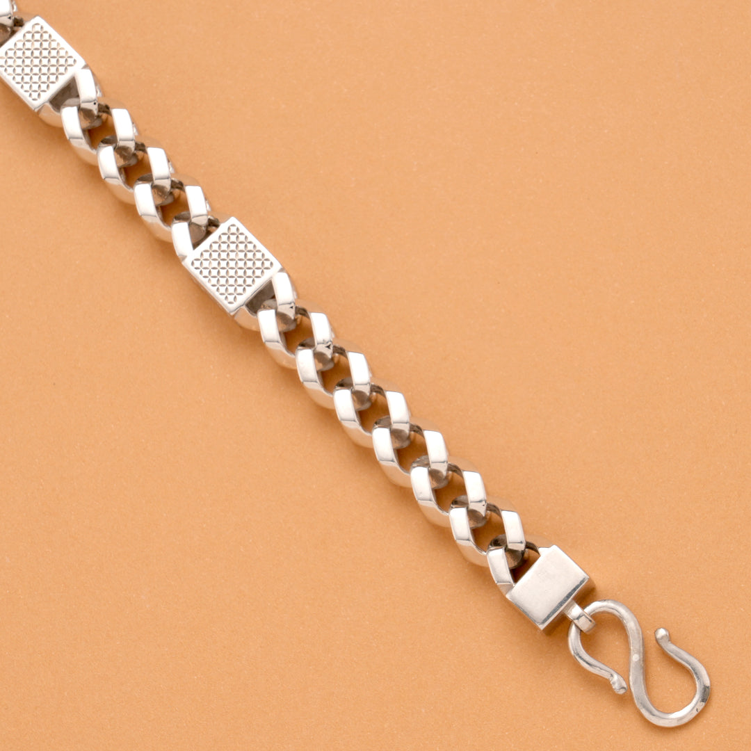 Classic Elegance Link Men's Silver Bracelet