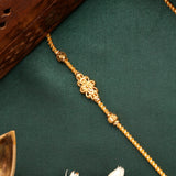 Elegant Floral Design Gold Mugappu Chain