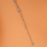 Geometric Studded Silver Link Bracelet