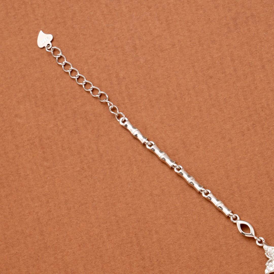 Cute Tiny Triple Butterfly Silver Bracelet