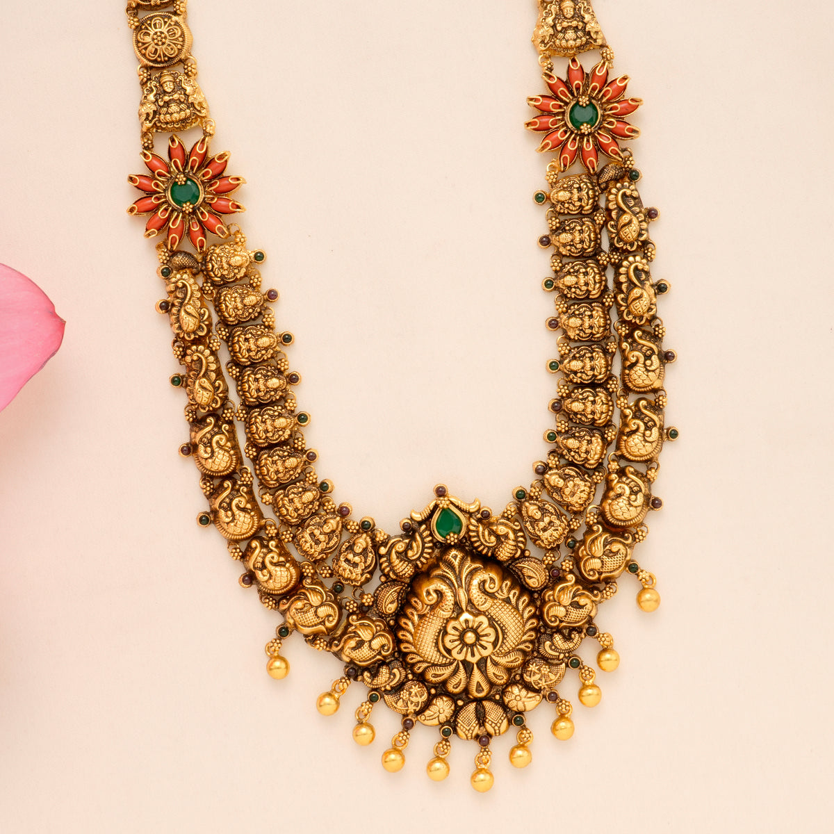 Antique Peacock Design with Coral Haram