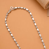 Bold Rectangular Lock Silver Men’s Chain