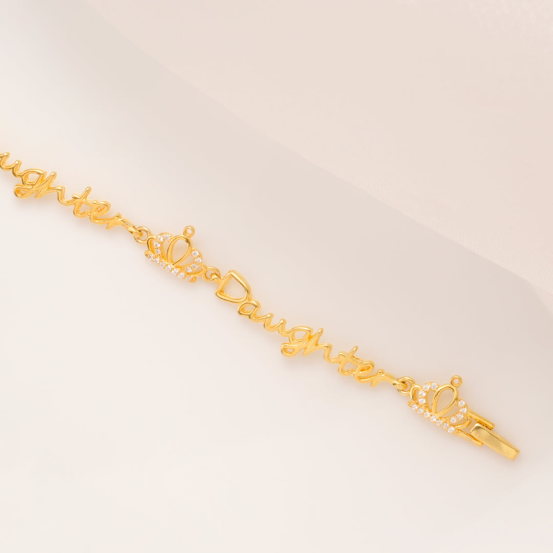 Princess Daughter Crown Golden Bracelet