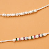Multi Color Enamel Bead Silver Anklet