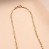 Multi-Color Triple Layer Silver Chain