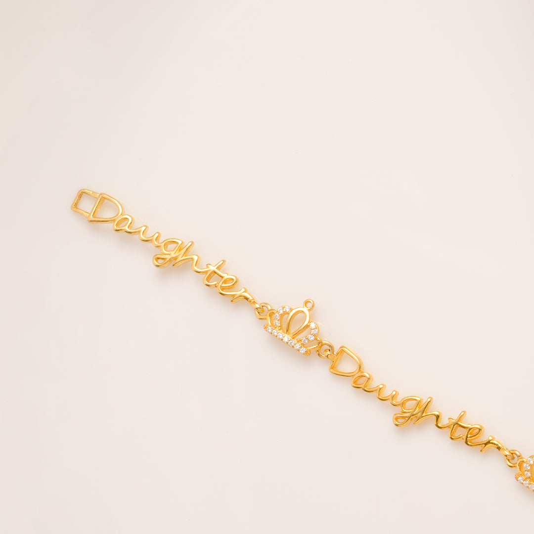 Princess Daughter Crown Golden Bracelet
