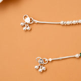 Multi Color Enamel Bead Silver Anklet