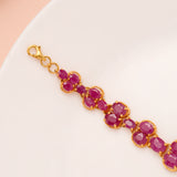 Radiant Ruby Stone Gold Bracelet for Women
