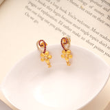 Blooming Floral Leaf Design Gold Plated Necklace Set