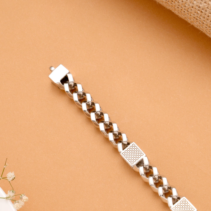 Classic Elegance Link Men's Silver Bracelet