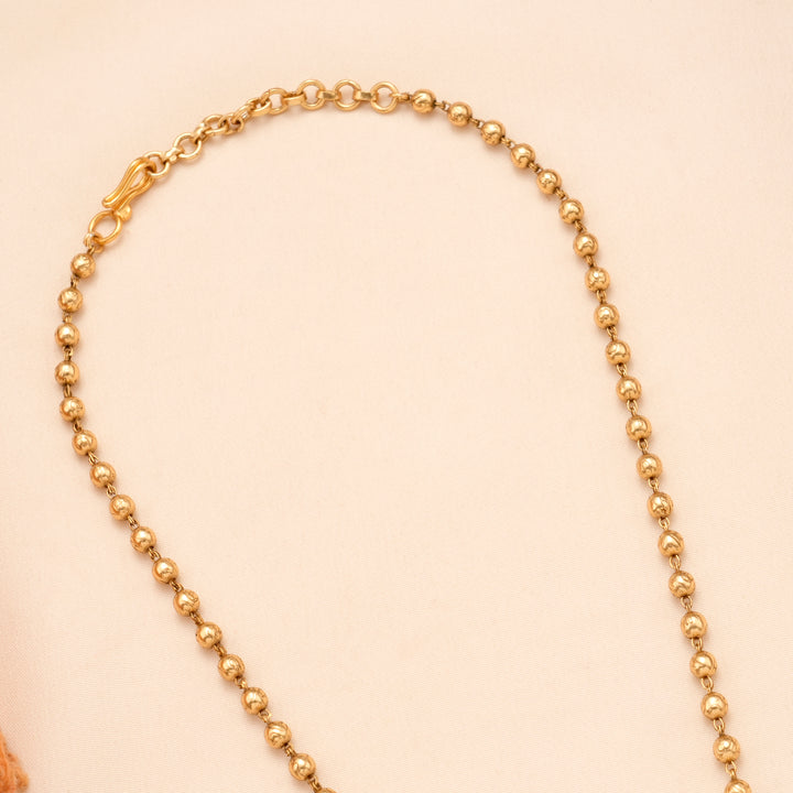 Antique Circle Flower Pendant Golden Long Necklace Set