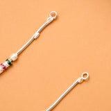Multi Color Enamel Bead Silver Anklet