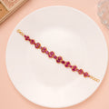 Radiant Ruby Stone Gold Bracelet for Women