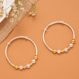 Dual Tone Gold & Silver Ball Baby Bangle