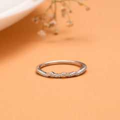 Shining Wavy Pattern Silver Ring
