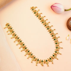 Traditional Peacock and Lakshmi Coin Haram Necklace