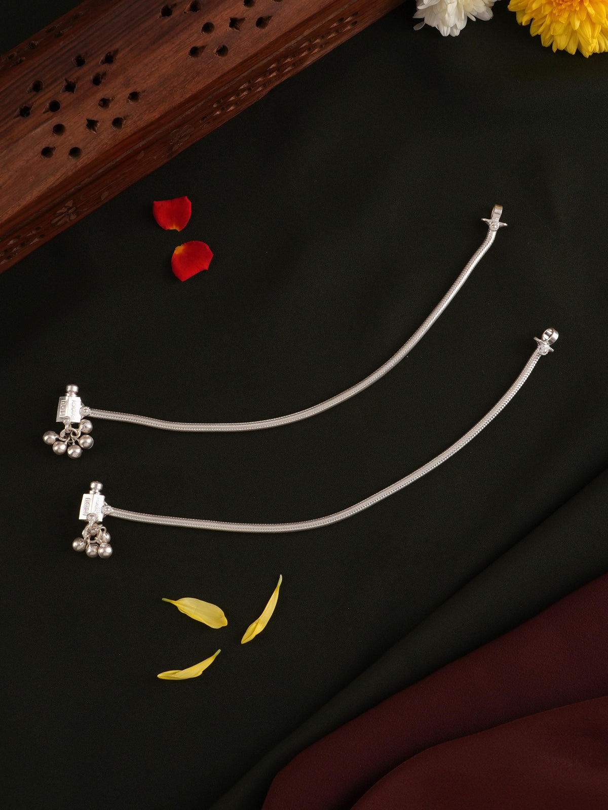 Plain Silver Anklets for Women