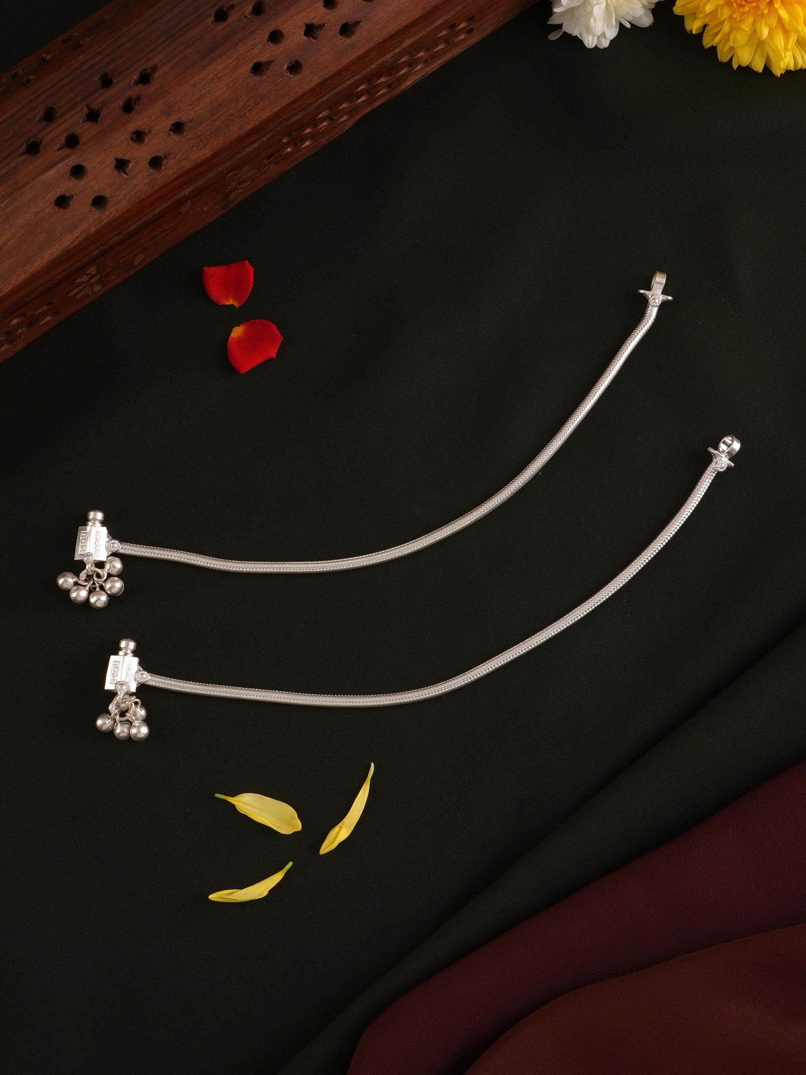 Plain Silver Anklets for Women