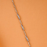 Geometric Studded Silver Link Bracelet