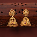 Antique Peacock Design Bell Shape Gold Jhumkas