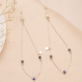Stylish Blue Evil Eye Silver Anklet