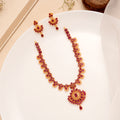 Ruby Chand Floral Pendant Necklace Set