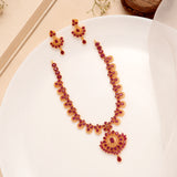 Ruby Chand Floral Pendant Necklace Set