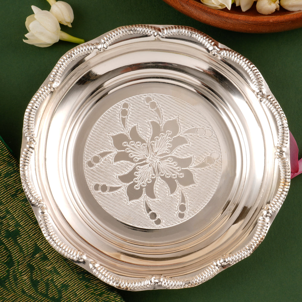 Traditional Blossom Pattern Silver Plate