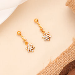 Dangling Star White Stone Golden Koppu