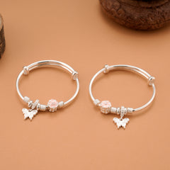 Butterfly Blossom Baby Silver Bangle