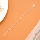 Yellow Fish Enamel Silver Baby Bracelet