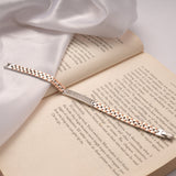 Dual Tone Braided Design Silver Bracelet