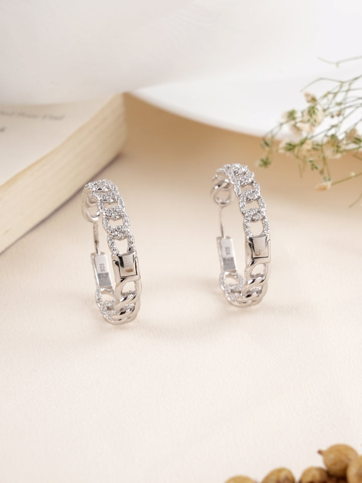 Iced Cuban Link Hoop Earring